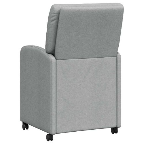 Столове с Колела 2 бр. текстил Светлосиво 57 x 67 x 95 см