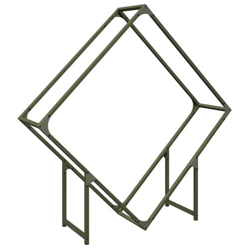 Стойка за дърва за огрев маслиненозелена 100x25x100 cm