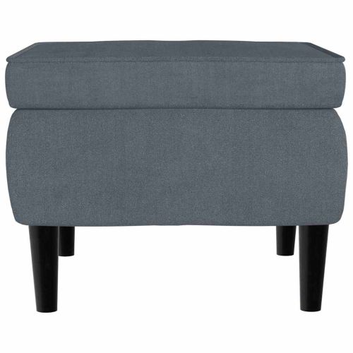 Фотьойл Wingback с табуретка, тъмносив, кадифе