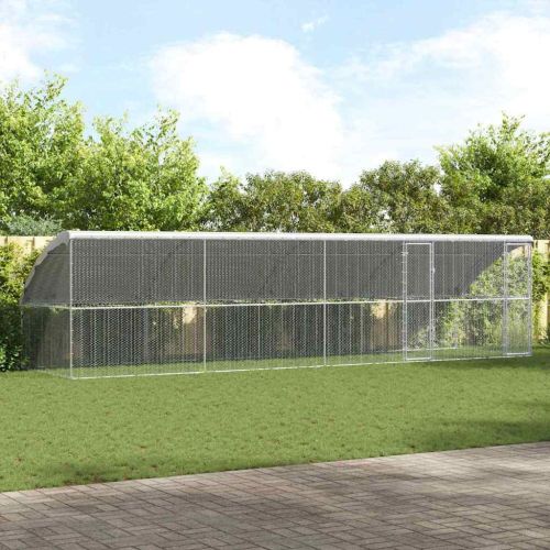 Клетка за кокошки с 2 врати 4 бр. Сребристо 800x200x200 см