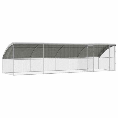 Клетка за кокошки с 2 врати 4 бр. Сребристо 800x200x200 см