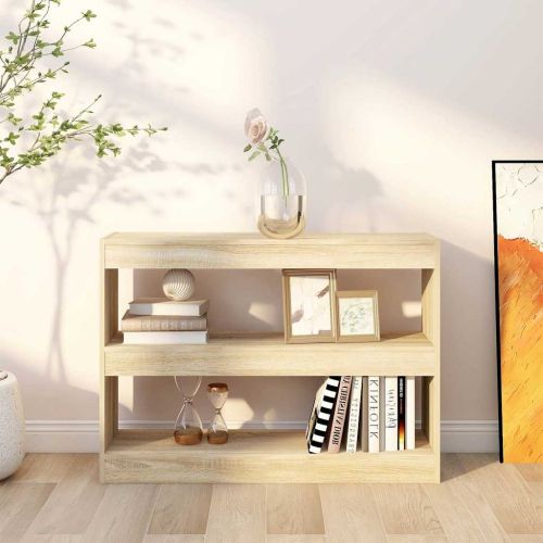 Библиотека/разделител за стая, дъб сонома, 100x30x72 см