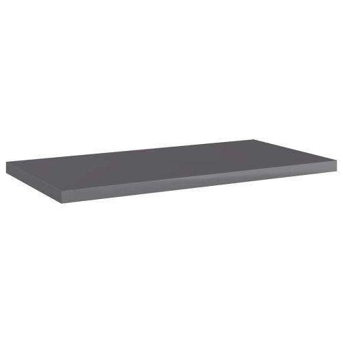 Рафтове за етажерка, 8 бр, сив гланц, 40x20x1,5 см, ПДЧ