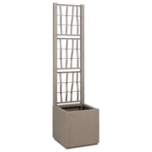 Градинска саксия с решетка Светло кафяво 36 x 36 x 140 см ПП