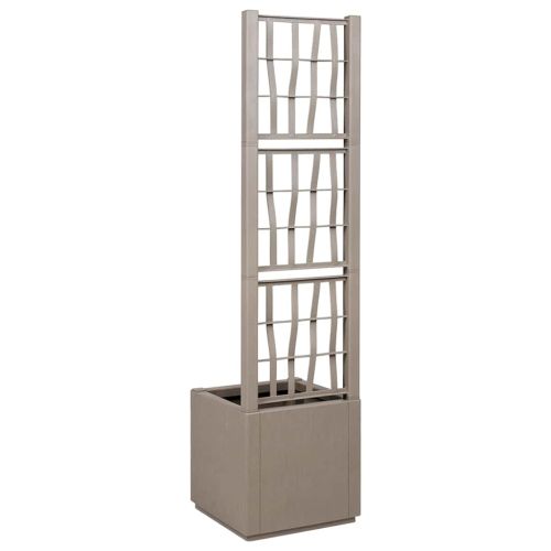 Градинска саксия с решетка Светло кафяво 36 x 36 x 140 см ПП