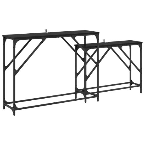 Конзолна маса 2 бр. Черния дъб 100 x 28 x 75 см