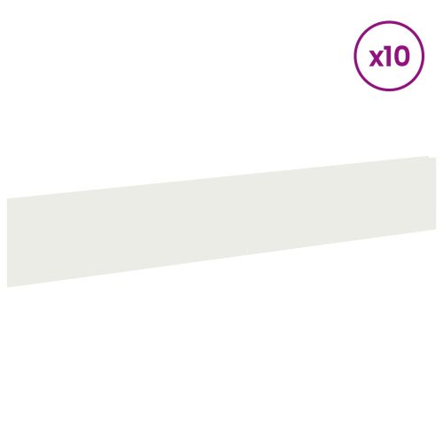 Ограда за трева 10 бр. 100 x 18 см Стомана Бяло