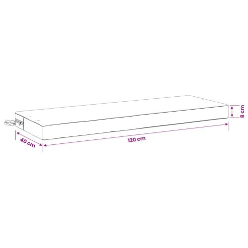 Възглавница за пейка SOEST 100% полиестер Сиво 120 x 40 x 8 см