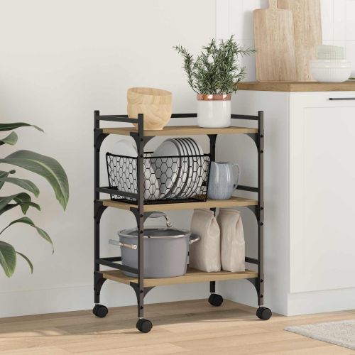 Кухненска количка Дъб 50 x 35 x 75.5 см Инженерна дървесина