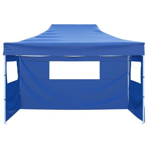 Сгъваема шатра с 3 стени, 3x4,5 м, синя