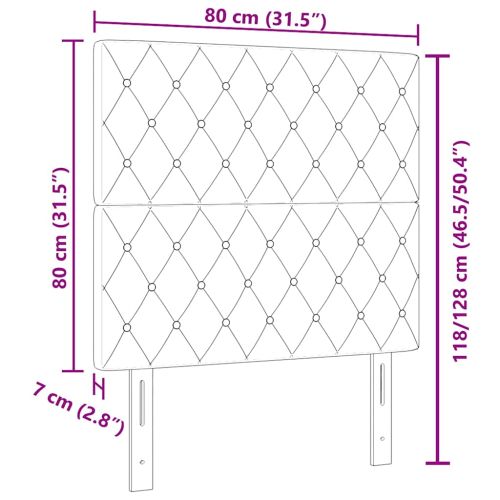 LED глава с LED ленти с таблото Тъмен син 80 cm Кадифе