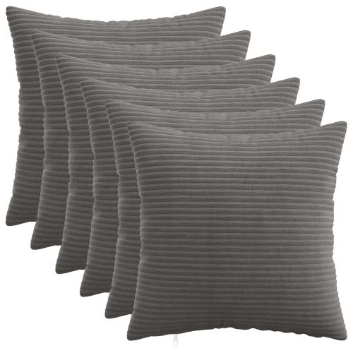 Калъфка за възглавница 6 pcs HEERLEN Тъмносиво 45 x 45 cm
