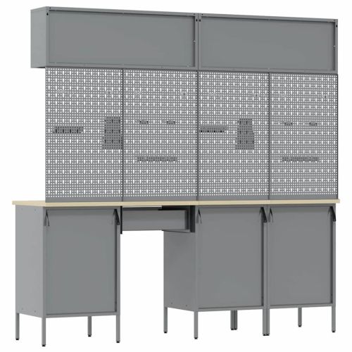 Комплект работни шкафове с чекмедже със съхранение 10 бр. Черно