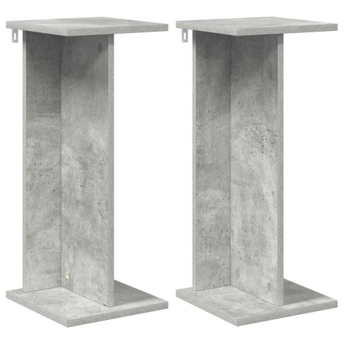 Стойка за растения 2 бр. Бетонно сиво 25 x 25,5 x 60,5 см