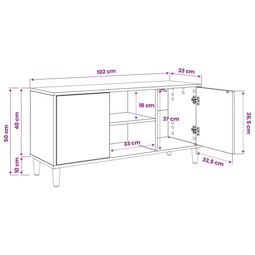 ТВ шкаф HANAU 102 x 33 x 50 см Сонома Инженерна дървесина