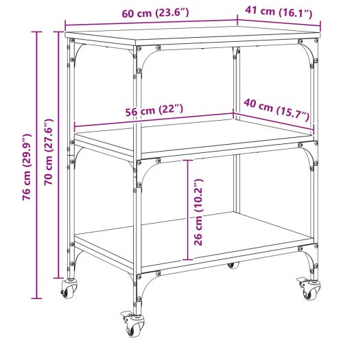 Кухненска количка Сонома дъб 60 x 41 x 76 см