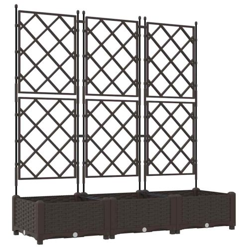 Градинска саксия 3 бр. Кафяво 120 x 40 x 125,5 см ПП