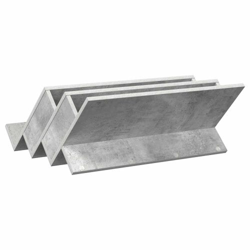 Етажерка за списания с рафт Бетоново сиво 65 x 53 x 28,5 см