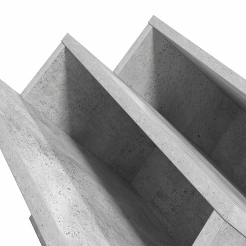 Етажерка за списания с рафт Бетоново сиво 65 x 53 x 28,5 см
