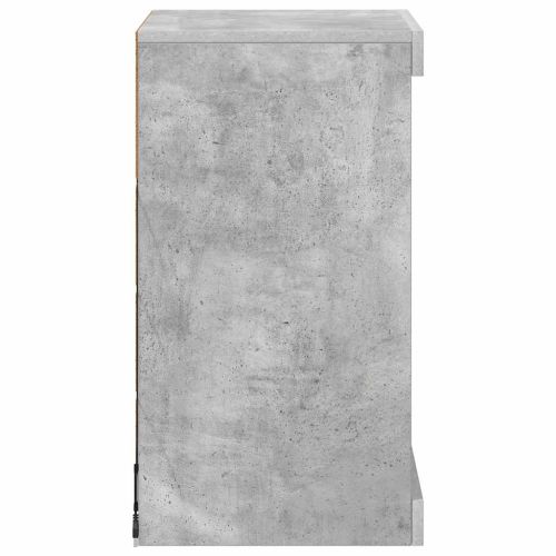 Сайдборд с LED светлини, бетонно сив, 41x37x67 см