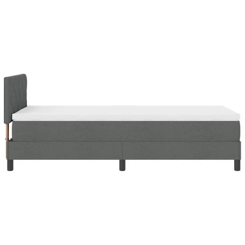 Легло с пружинирана основа Тъмен сив 100 x 200 cm текстил