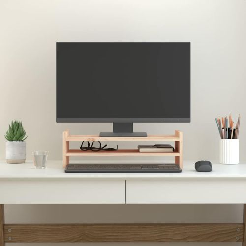 Поставка за монитор, 50x27x15 см, бор масив