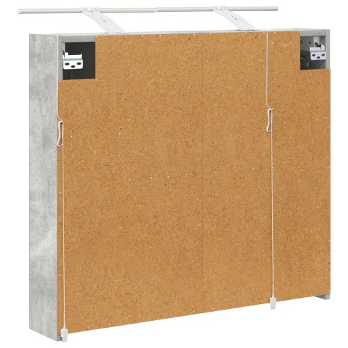 Шкаф с огледало за баня Циментено сиво 80 x 14.5 x 70 см