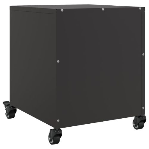Нощно шкафче, черно, 36x39x43,5 см, стомана