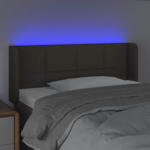 LED горна табла за легло, таупе, 103x16x78/88 см, плат