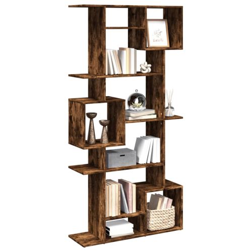 Библиотека, опушен дъб, 92x29x188 см, инженерно дърво
