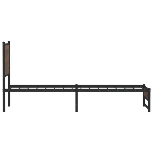 Метална рамка за легло без матрак Кафяв дъб 80x200 cm
