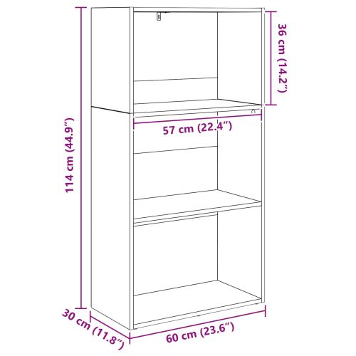 Рафт за книги 60 x 30 x 114 см Инженерна дървесина Черния дъб