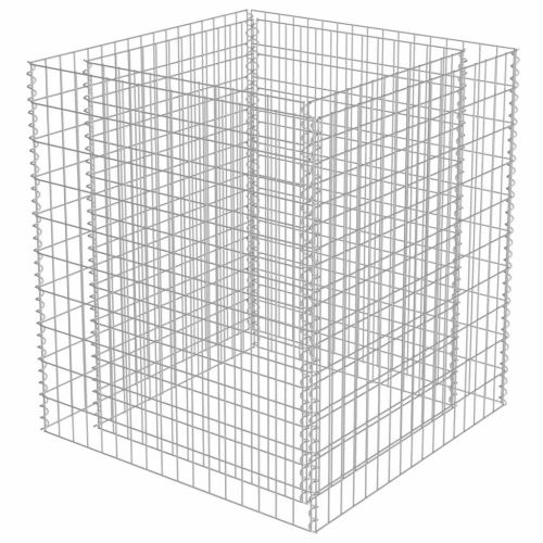 Габион повдигната леха, поцинкована стомана, 90x90x100 cм