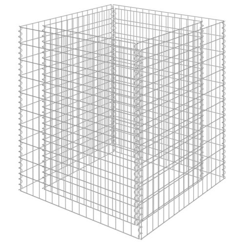 Габион повдигната леха, поцинкована стомана, 90x90x100 cм