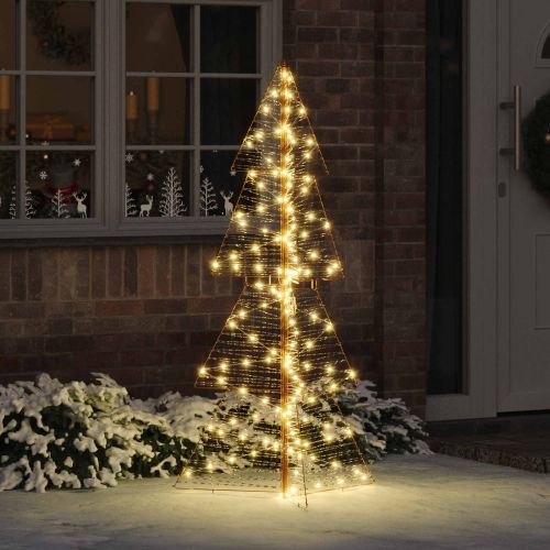Коледно дърво 160 LED светодиода Топло бяло 150 cm PET