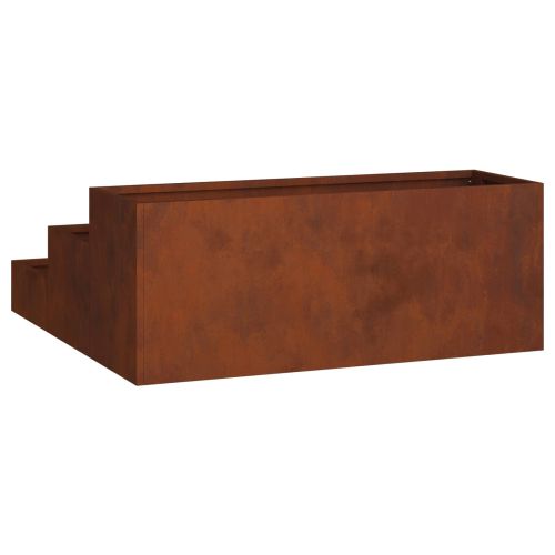 Градинска саксия Ръждясало 90 x 90 x 35 см Патинираща стомана