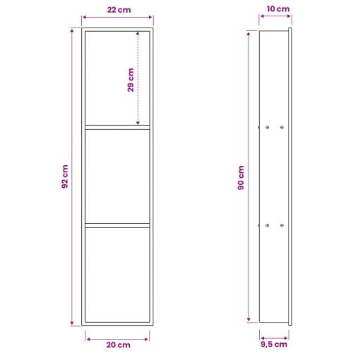 Нишата за душ Бяло 90 x 20 x 9,5 см Неръждаема стомана