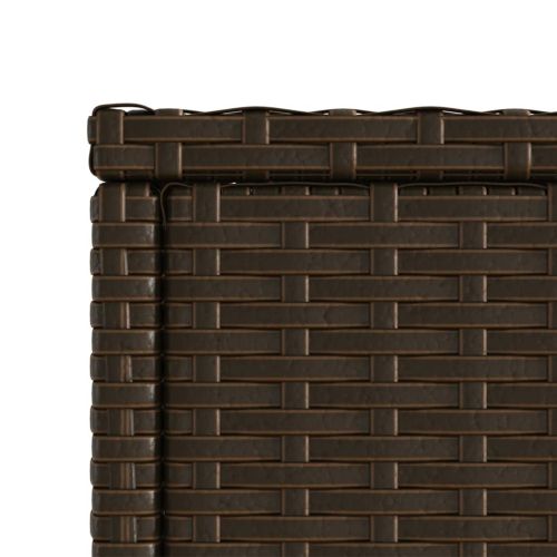 Градинска маса със стъклен плот kафяв 58x27,5x55 см полиратан