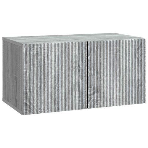 Стенно монтиран ТВ шкаф 59,5 x 31 x 30 см Сива сонома