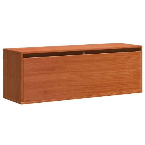 Стенен шкаф с рафт Кафяво с восъчно покритие 100 x 30 x 35 см