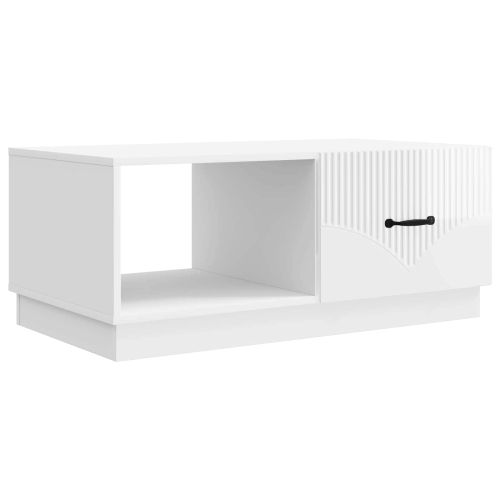 Масичка за кафе Бял гланц 90 x 50 x 37 см Инженерна дървесина