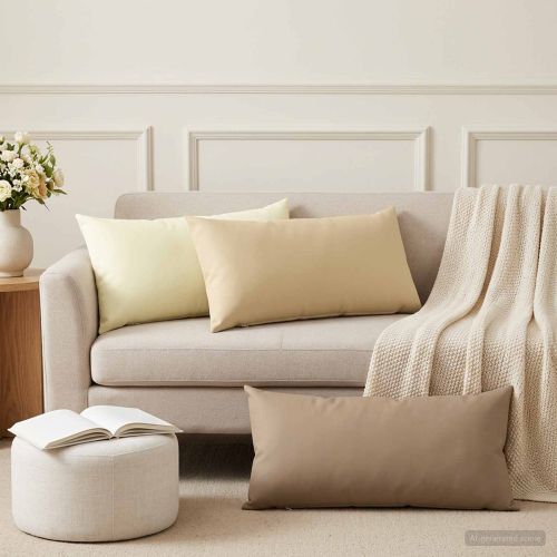 Калъфка за възглавница 12 pcs HEERLEN Кремаво 40 x 80 cm