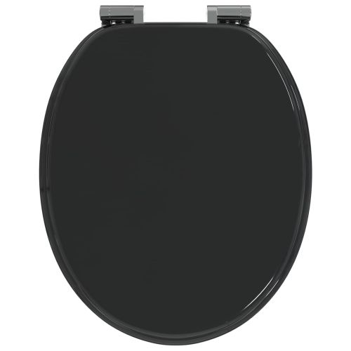 Тоалетна седалка 2 pcs Черен 44 x 38 см Инженерна дървесина