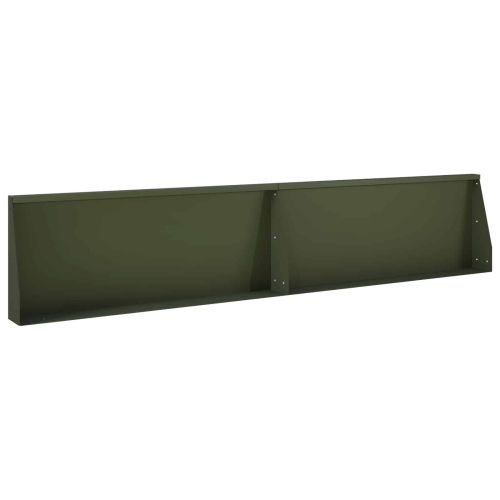 Задържащи стени 2 бр. 100 x 12 x 40 см Стомана Маслиненозелено