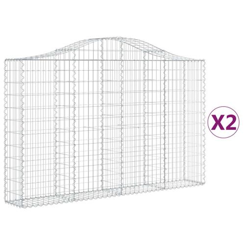 Габионни кошници арка 2 бр 200x30x120/140см поцинковано желязо