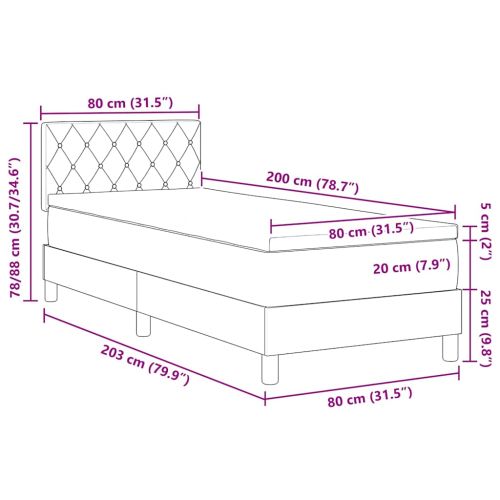Легло с пружинирана основа Тъмен зелен 80 x 200 cm Кадифе