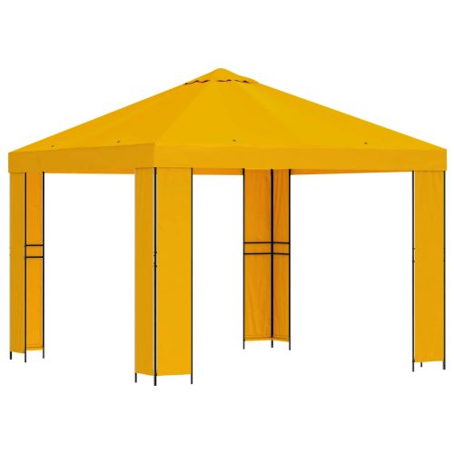 Шатра 3 x 3 m Жълто Полиестер и стомана 190 gsm