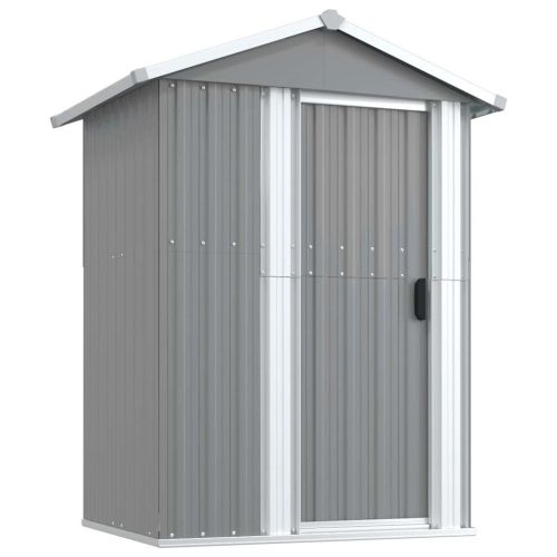 Градинска барака сива 126x97,5x177 см поцинкована стомана