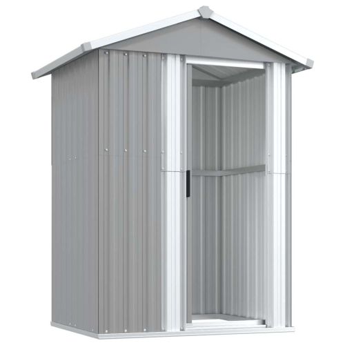 Градинска барака сива 126x97,5x177 см поцинкована стомана