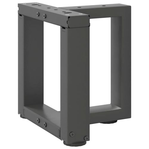 Крака за масичка за кафе, Т-образни, 2 бр., антрацит, 30x25x(30-31) см, стомана